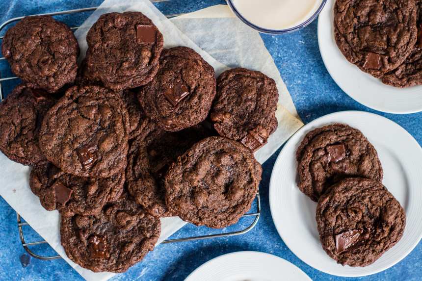 Chewy Double Chocolate Chip Cookies